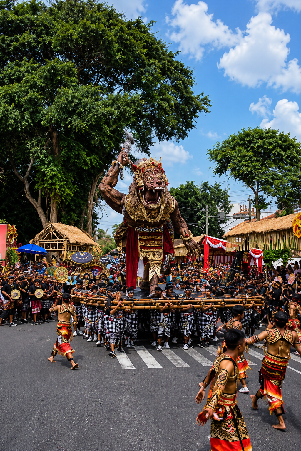 Colourful Caribbean-inspired carnival costumes and performers