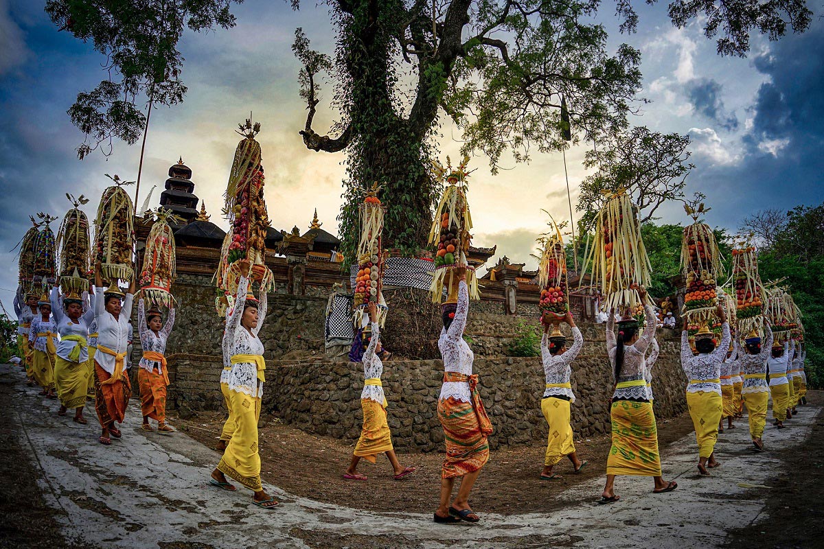 Traditional Balinese temple offerings